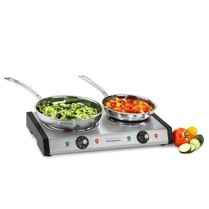 Versatile Cuisinart Double Burner Cast Iron Cooktop - Elevate Your Cooking Experience