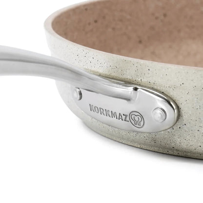 Upgrade Your Cooking with the Korkmaz Granita 9.5-Inch Non-Stick Aluminum Fry Pan and Tava - Perfect for Healthy Meals!