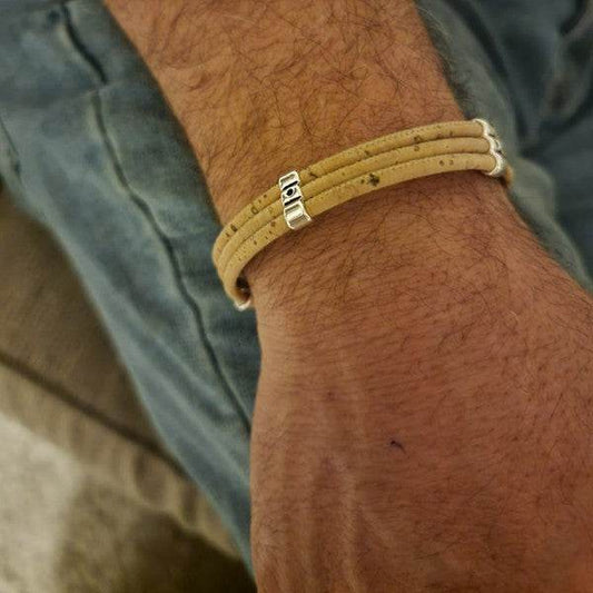 Handcrafted Men's Triple Layer Cork Bracelet - Inspired by Portuguese Heritage