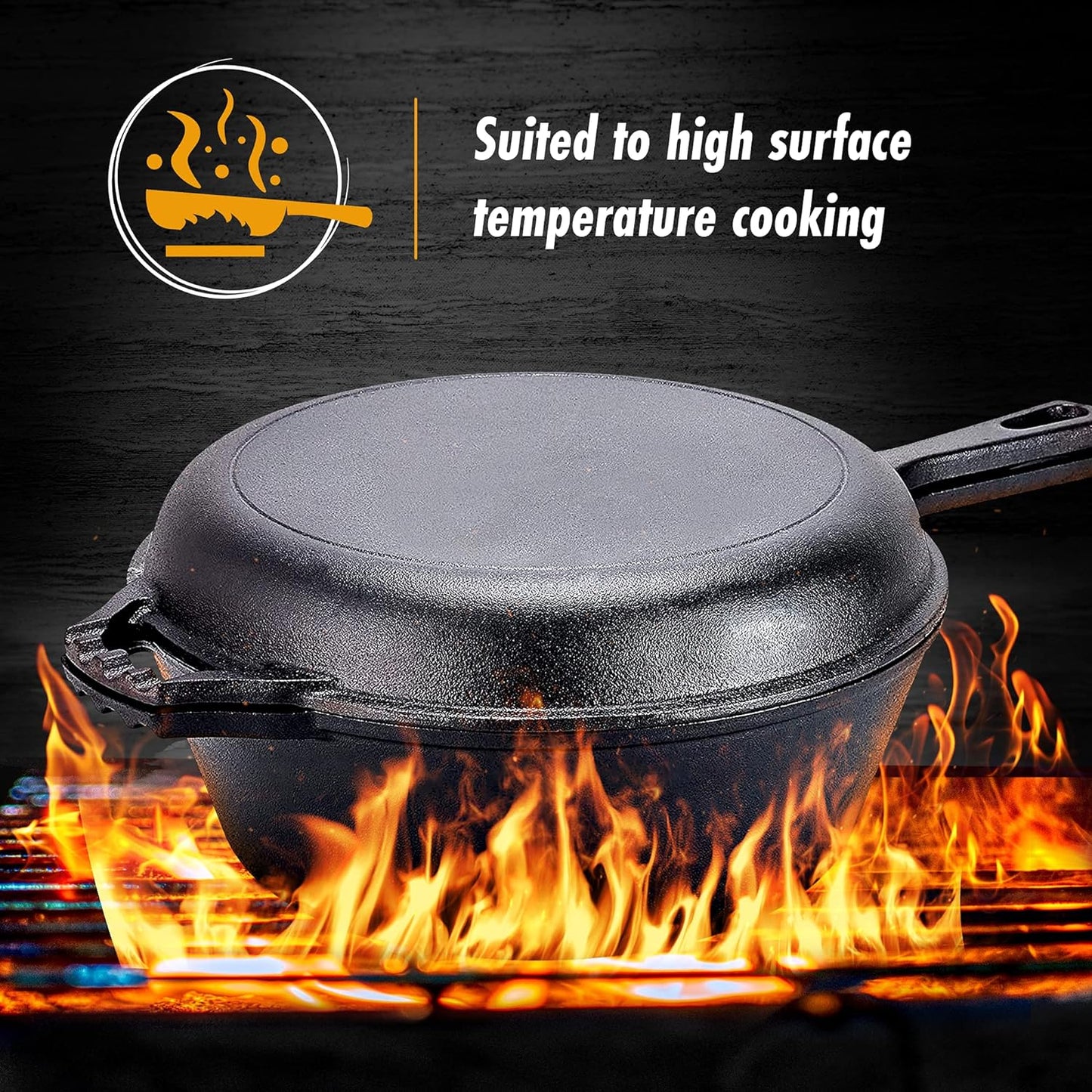 Experience Culinary Excellence with Our 3 Quart Pre-Seasoned Cast Iron Dutch Oven and Skillet Bundle - The Essential Cookware for Every Home Chef!