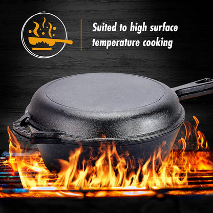 Experience Culinary Excellence with Our 3 Quart Pre-Seasoned Cast Iron Dutch Oven and Skillet Bundle - The Essential Cookware for Every Home Chef!