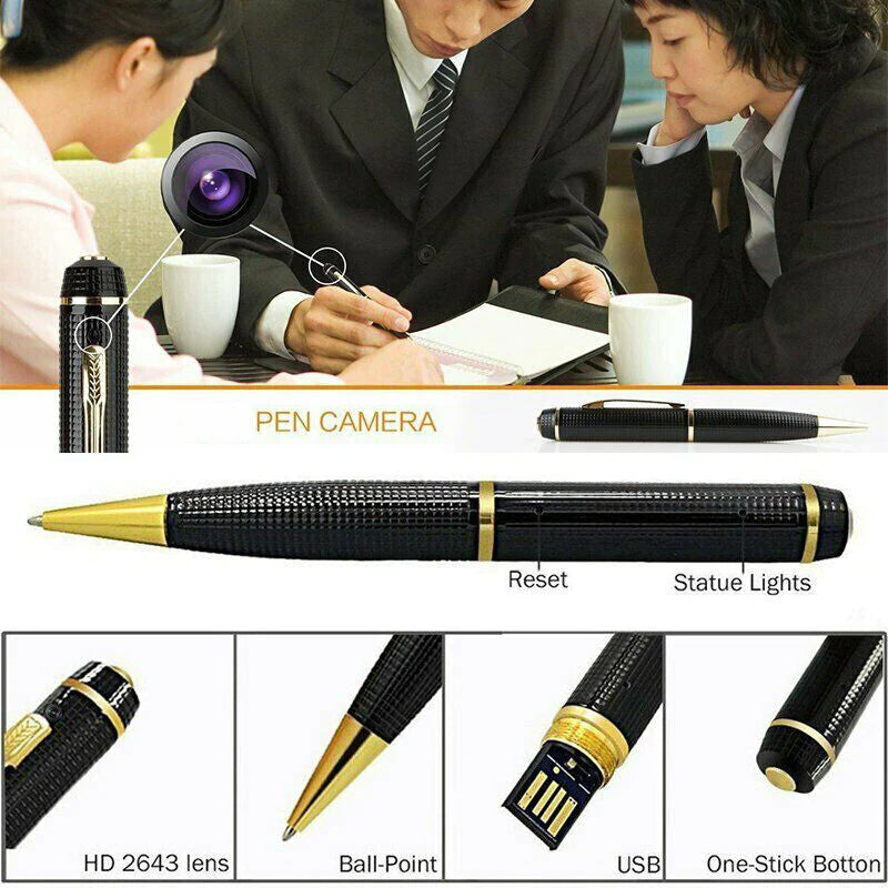 1080P HD Mini Pocket Pen Camera - Covert Body Video Recorder with USB Functionality