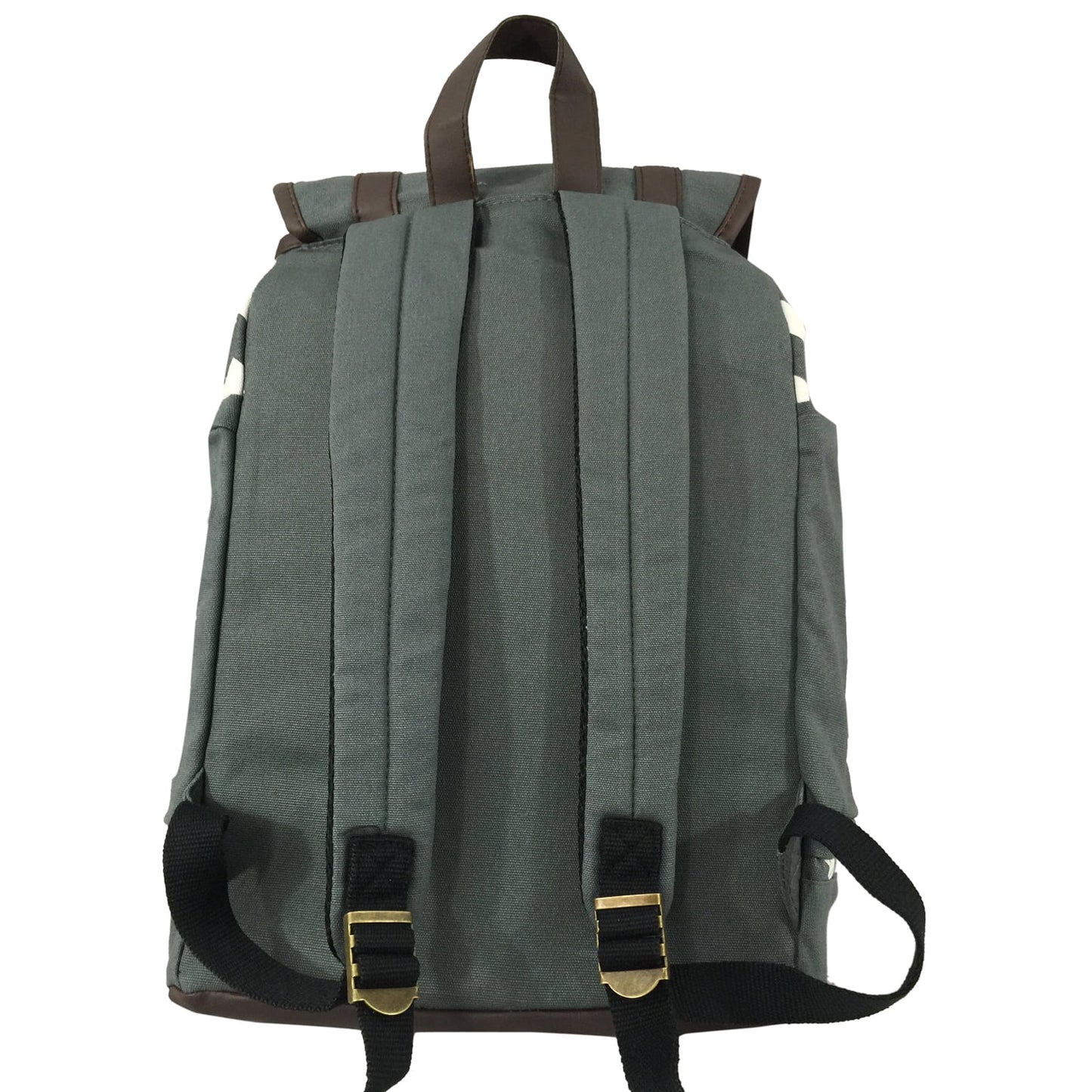 Stylish Grey White Chevron Canvas Laptop Backpack for 15-Inch Laptops – Perfect Unisex Travel and School Bag for Teens and Adults
