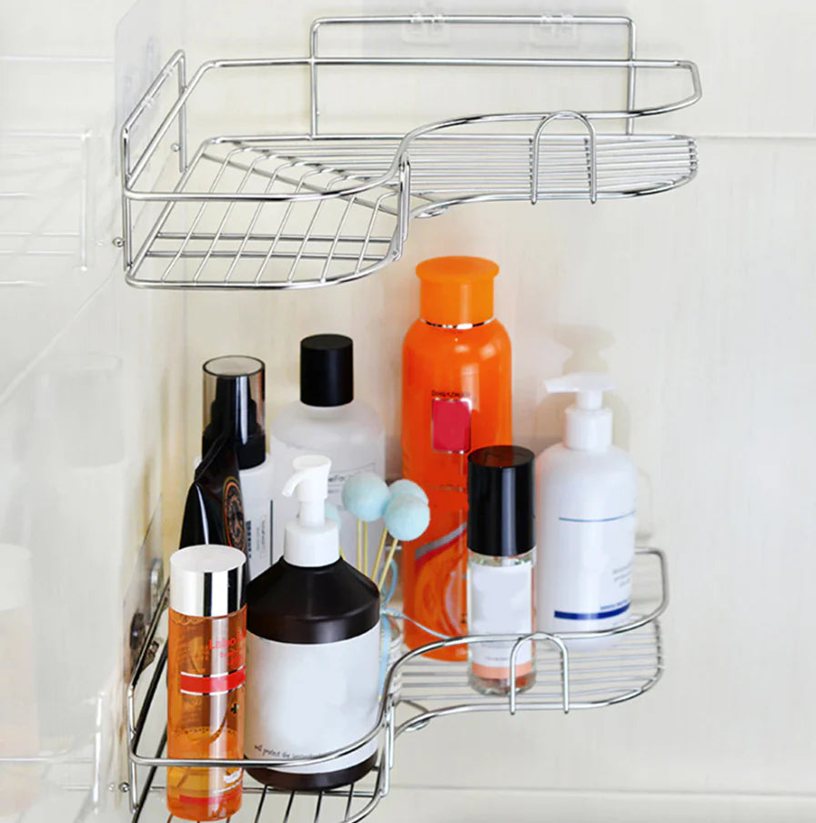 Triangular Shower Caddy Shelf - Corner Bathroom Storage Organizer