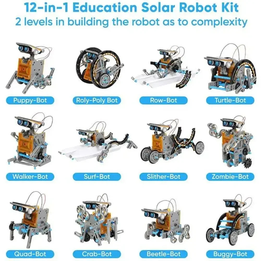 Build and Explore with the 13-in-1 Solar-Powered Robot Science Kit - A Fun and Educational DIY Toy for Young Innovators!