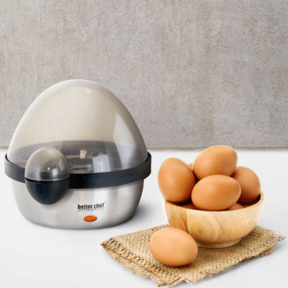 Effortlessly Prepare Perfectly Boiled Eggs with the Better Chef 7-Egg Stainless Steel Electric Egg Cooker - Non-Refundable