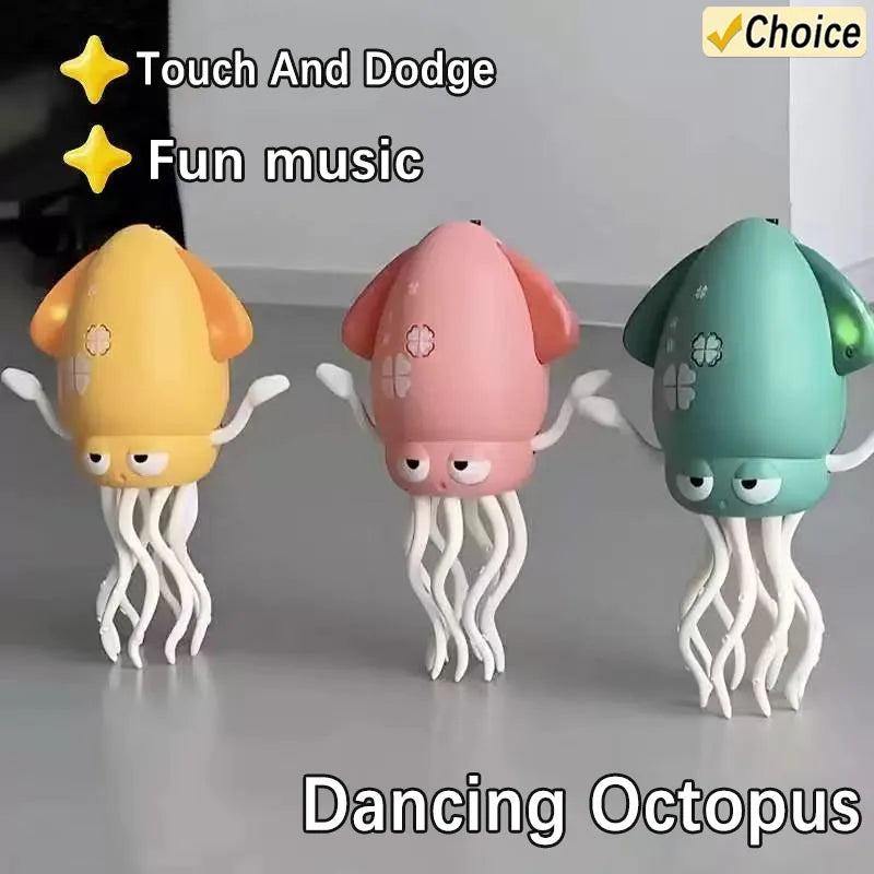 Exciting Electric Dancing Squid Toy with LED Lights, Music, and Smart Obstacle Avoidance for Endless Fun