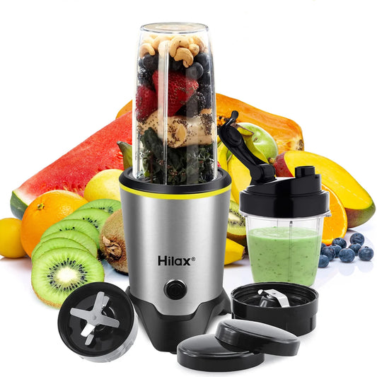 Unleash Your Kitchen Creativity with the Hilax Personal Portable Blender - Perfect for Shakes, Smoothies & Food Prep - Includes 35 Oz & 14 Oz BPA-Free Bottles, 1200W Power!