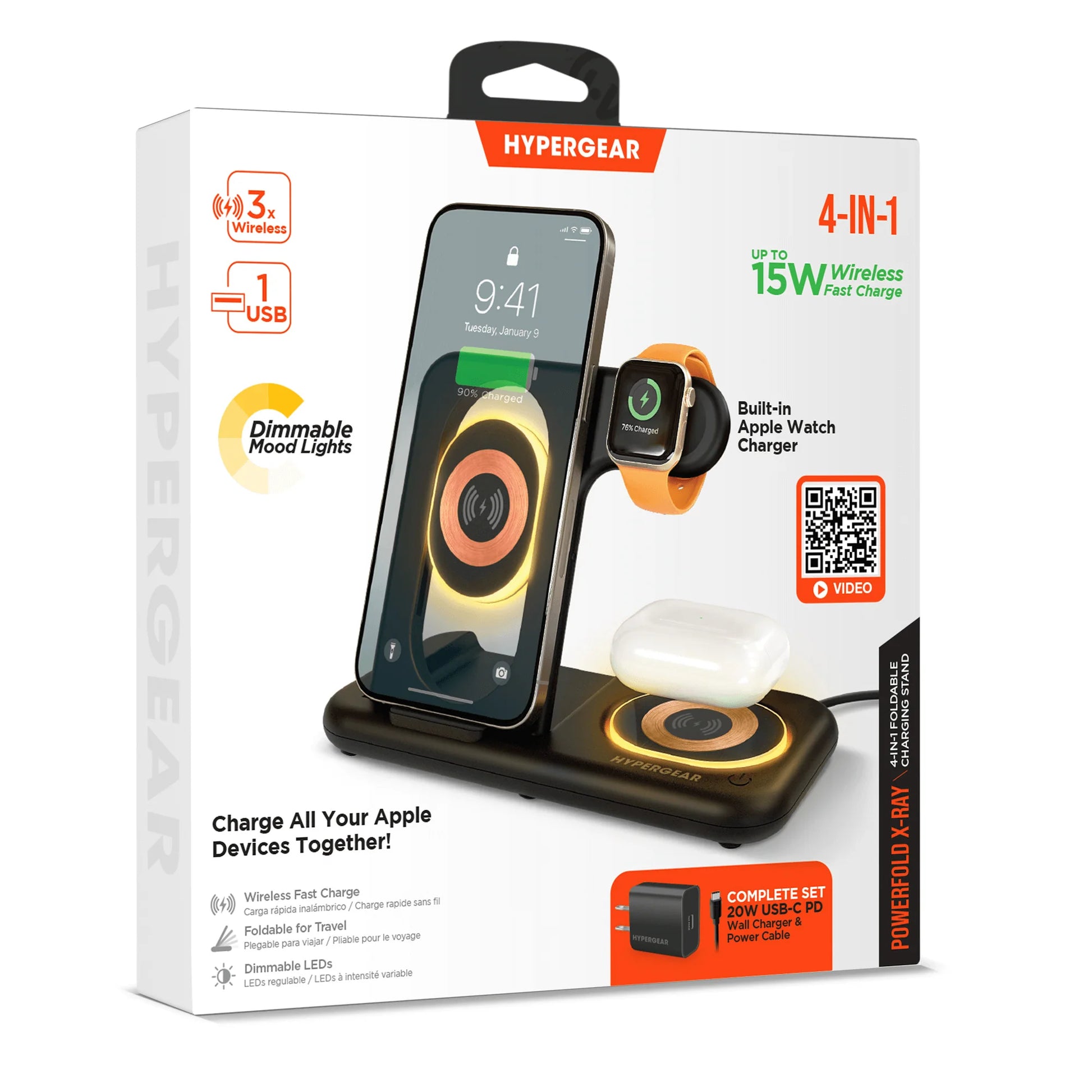 Hypergear 4-in-1 Wireless Charging Station **Non-Refundable Item**