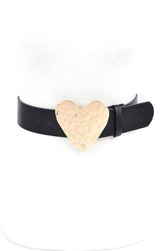 Stylish Plus Size Hammered Heart Buckle Belt for a Flawless Fit