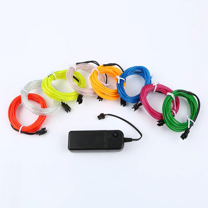 Neon LED EL Wire String Lights with Controller for Car and Party Decoration
