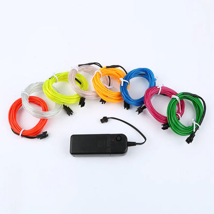 Neon LED EL Wire String Lights with Controller for Car and Party Decoration