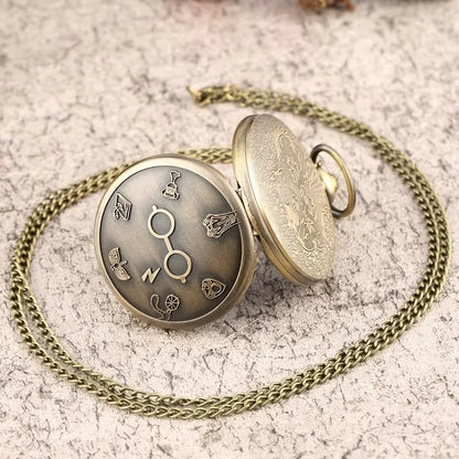 Charming Vintage Pocket Watch with Whimsical Glasses Design - Perfect Quartz Timepiece for a Playful Look