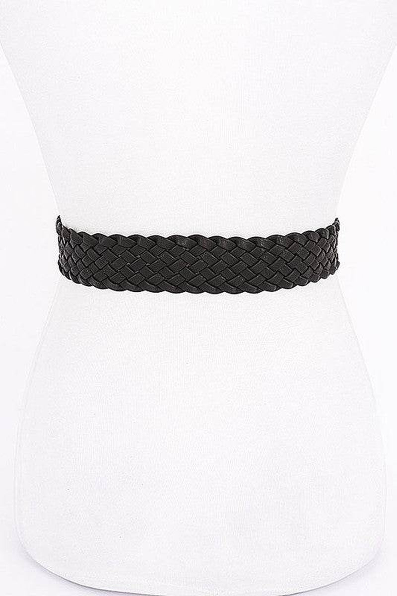 Chic & Stylish Braided Fashion Belt with Eye-Catching Shiny Buckle