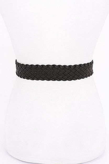 Chic & Stylish Braided Fashion Belt with Eye-Catching Shiny Buckle
