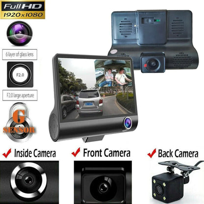 1080P Dual Lens HD Car DVR Dash Cam with G-Sensor and Rearview Recording