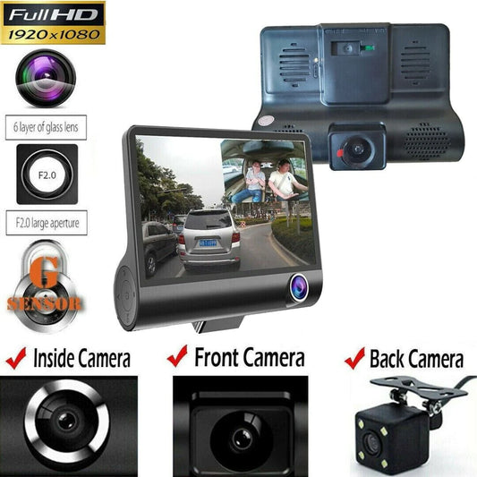 1080P Dual Lens HD Car DVR Dash Cam with G-Sensor and Rearview Recording