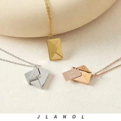 Capture Her Heart with the Elegant Envelope Necklace - Perfect Mother's Day Gift 2024!