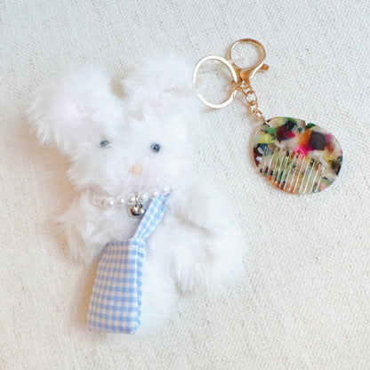 Adorable Rabbit Brush Bag Charm – Elevate Your Accessory Game with Whimsical Style