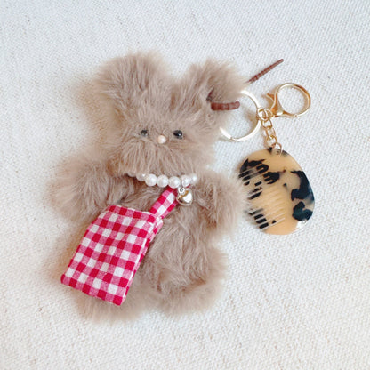 Adorable Rabbit Brush Bag Charm – Elevate Your Accessory Game with Whimsical Style