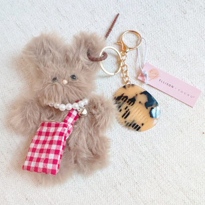 Adorable Rabbit Brush Bag Charm – Elevate Your Accessory Game with Whimsical Style