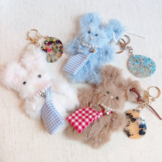 Adorable Rabbit Brush Bag Charm – Elevate Your Accessory Game with Whimsical Style