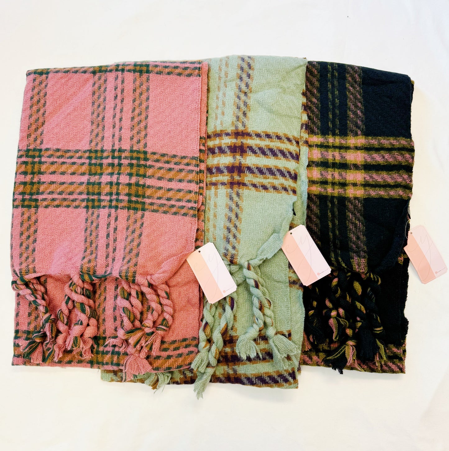Chic Braided Fringe Plaid Scarf - Your Go-To Accessory for Every Occasion