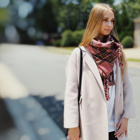 Chic Braided Fringe Plaid Scarf - Your Go-To Accessory for Every Occasion