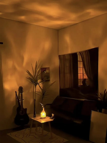 Ambient Light Theatre: All-in-One Ripple Sunset Aurora Projector with Stereo Speakers