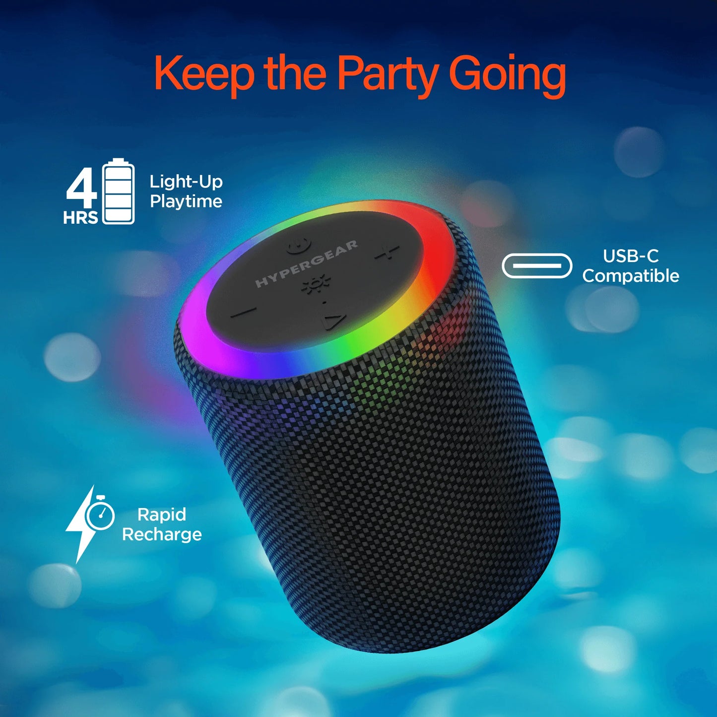 Hypergear Halo Wireless LED Speaker **Non-Refundable Item**
