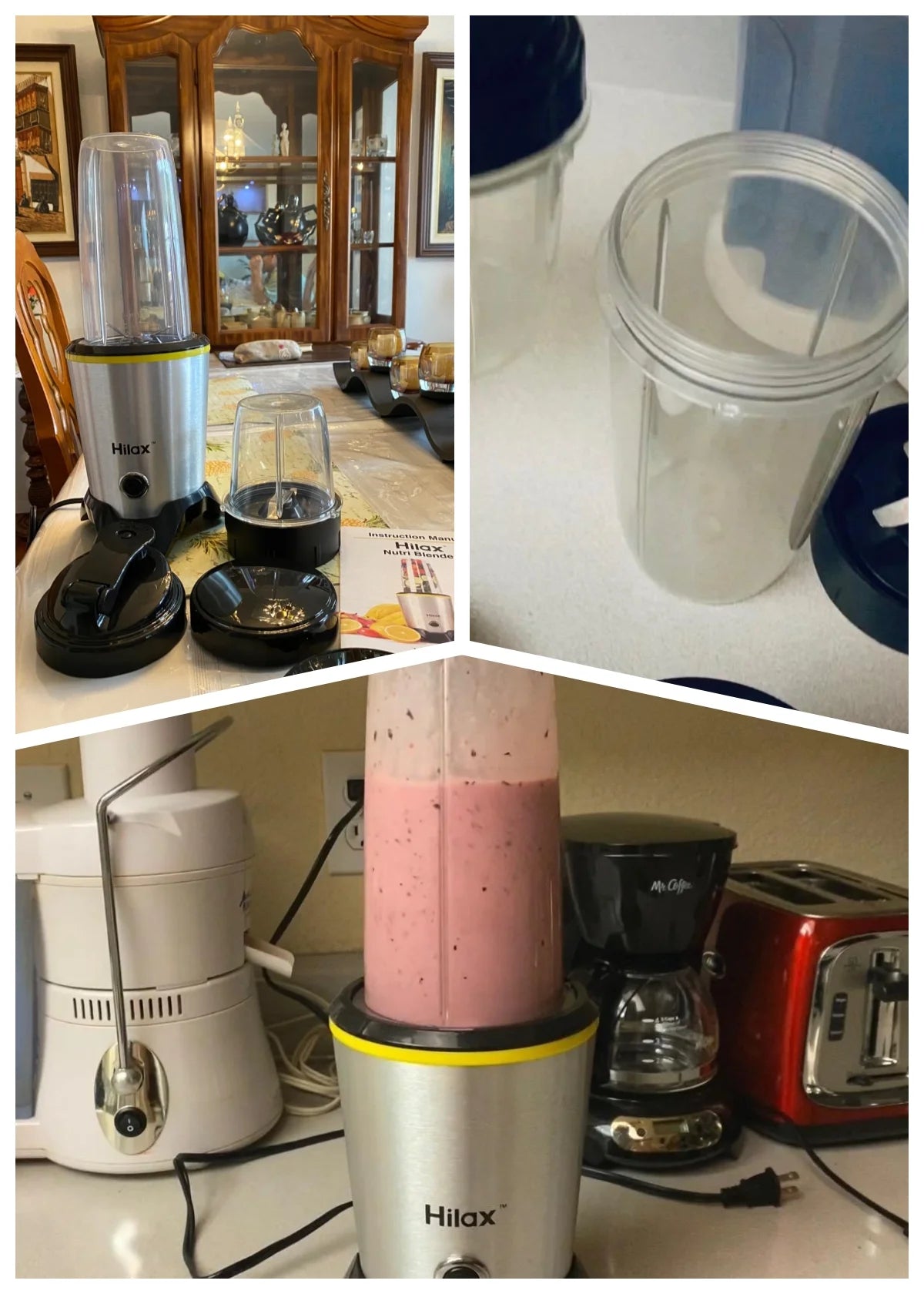 Unleash Your Kitchen Creativity with the Hilax Personal Portable Blender - Perfect for Shakes, Smoothies & Food Prep - Includes 35 Oz & 14 Oz BPA-Free Bottles, 1200W Power!