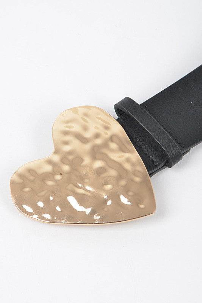 Stylish Plus Size Hammered Heart Buckle Belt for a Flawless Fit