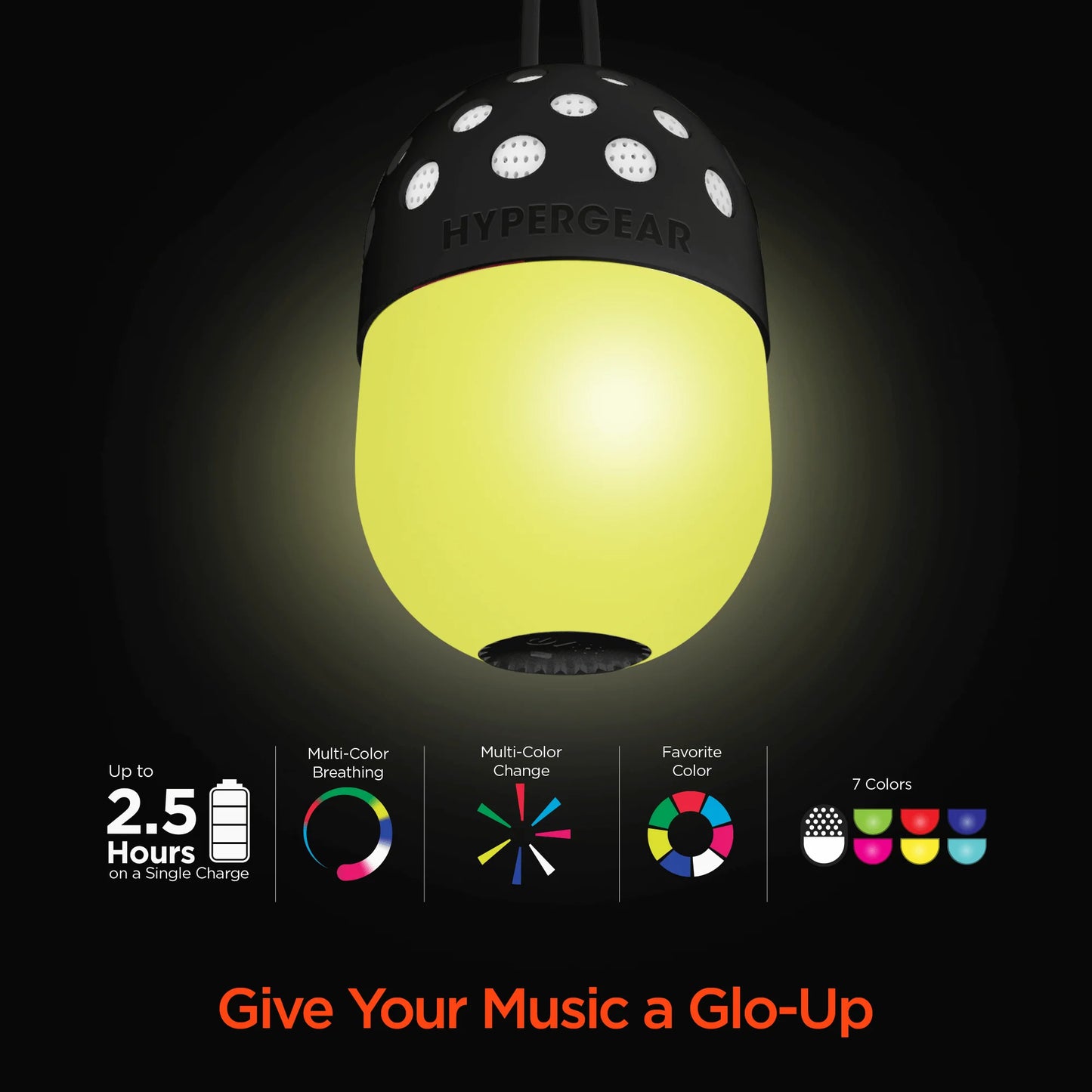 Hypergear Go-Glo LED Wireless Speaker with Illuminated Design **Non-Refundable Item**
