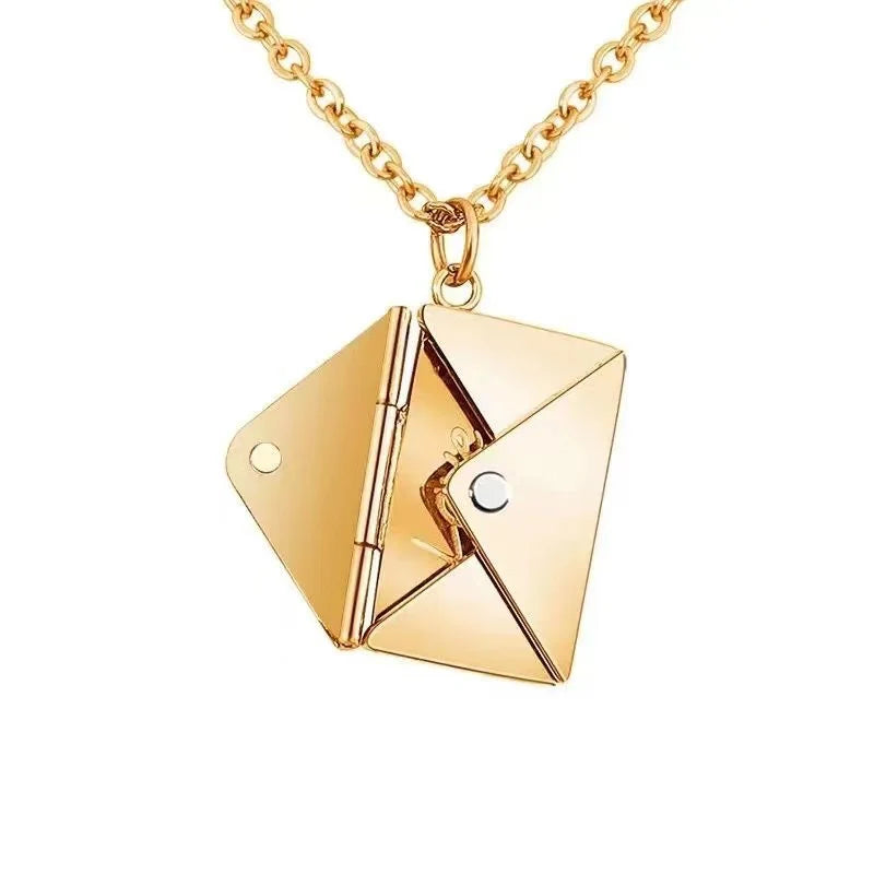 Capture Her Heart with the Elegant Envelope Necklace - Perfect Mother's Day Gift 2024!