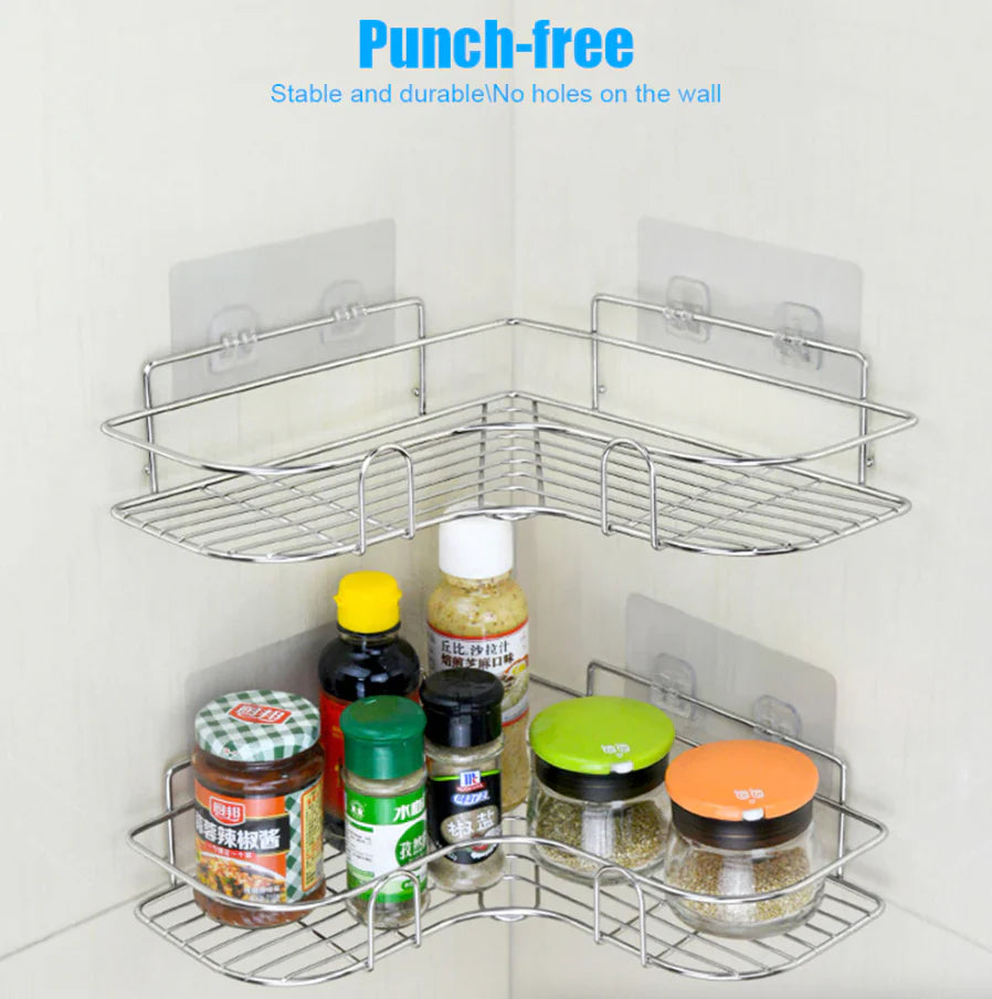 Triangular Shower Caddy Shelf - Corner Bathroom Storage Organizer