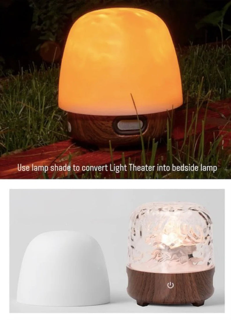 Ambient Light Theatre: All-in-One Ripple Sunset Aurora Projector with Stereo Speakers