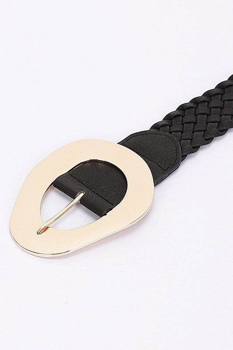Chic & Stylish Braided Fashion Belt with Eye-Catching Shiny Buckle