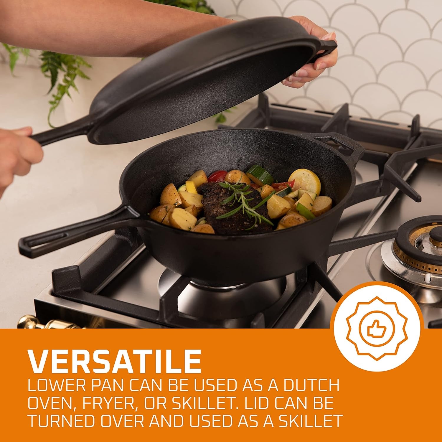 Experience Culinary Excellence with Our 3 Quart Pre-Seasoned Cast Iron Dutch Oven and Skillet Bundle - The Essential Cookware for Every Home Chef!