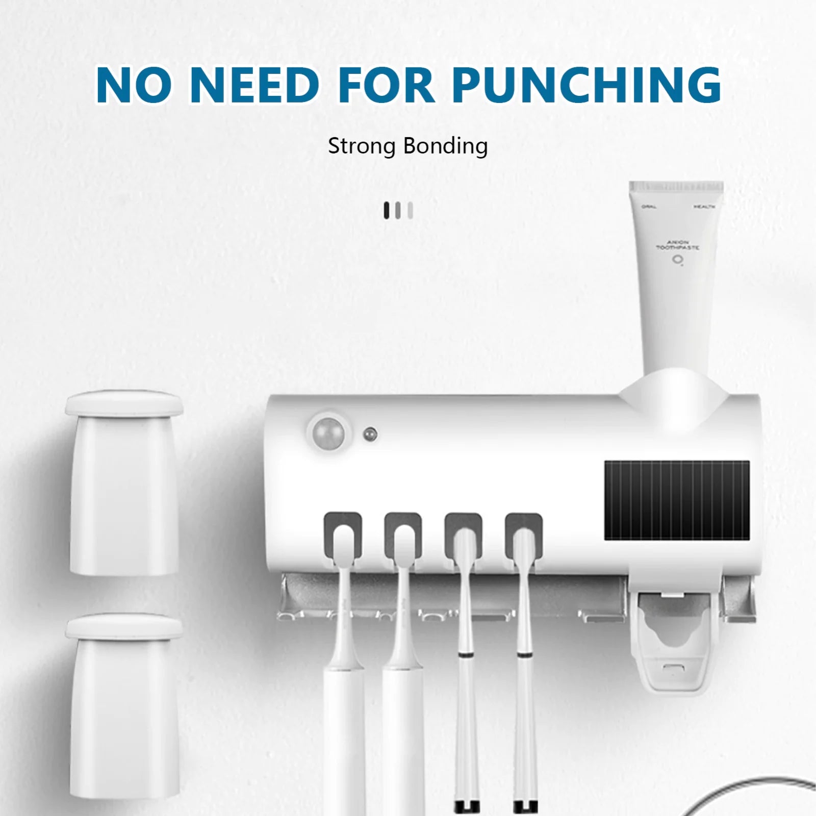 UV Light Toothbrush Sanitizer and Automatic Toothpaste Dispenser