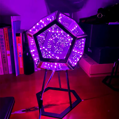 Illuminate Your Space with the 3D Cube Dodecahedron Nightlight - Colorful USB Art Light Perfect for Girls' Birthdays and Christmas Gifts
