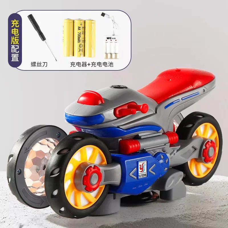 Transform Your Child's Playtime with the Electric Stunt Motorcycle - Light, Music, and Fun Await!