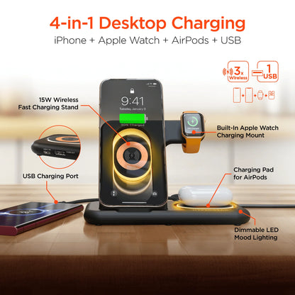 Hypergear 4-in-1 Wireless Charging Station **Non-Refundable Item**