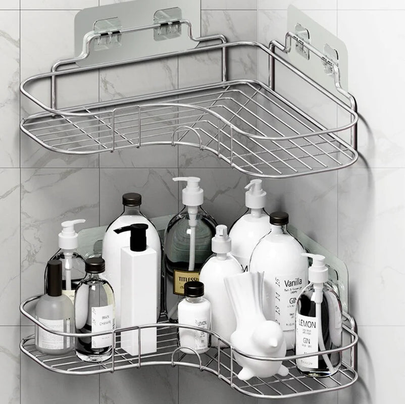 Triangular Shower Caddy Shelf - Corner Bathroom Storage Organizer