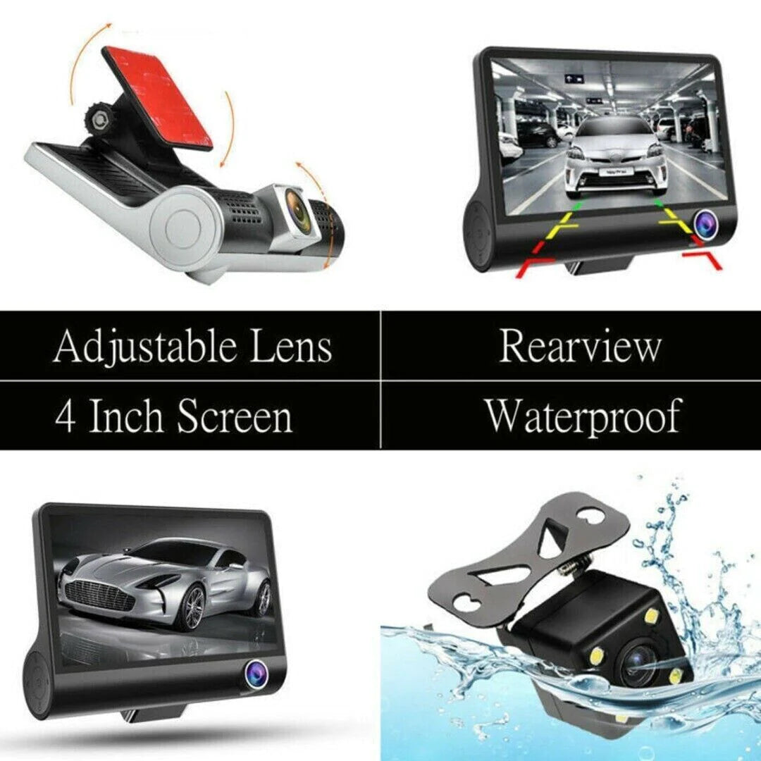 1080P Dual Lens HD Car DVR Dash Cam with G-Sensor and Rearview Recording