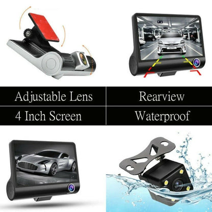 1080P Dual Lens HD Car DVR Dash Cam with G-Sensor and Rearview Recording