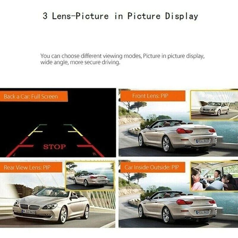 1080P Dual Lens HD Car DVR Dash Cam with G-Sensor and Rearview Recording