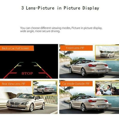 1080P Dual Lens HD Car DVR Dash Cam with G-Sensor and Rearview Recording