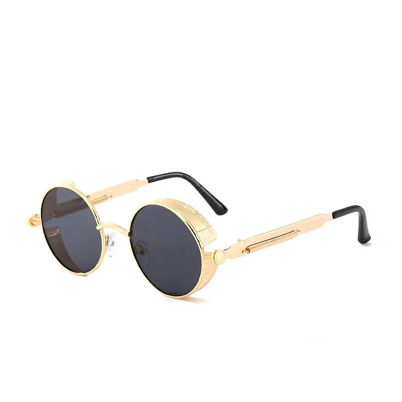 Unleash Your Inner Trendsetter with Our Metal Steampunk-Inspired Round Sunglasses for Men – The Ultimate Retro Fashion Statement!