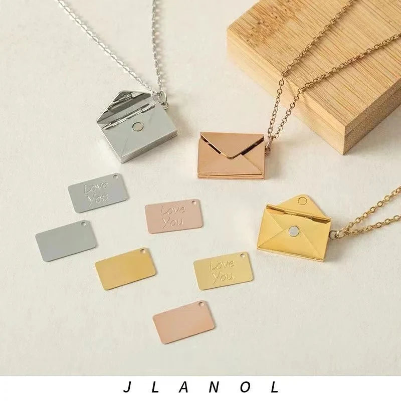 Capture Her Heart with the Elegant Envelope Necklace - Perfect Mother's Day Gift 2024!