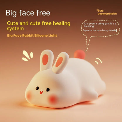 Enchanting LED Touch Sensor Rabbit Night Light - The Perfect Silicone Bedside Lamp for Kids, Holiday Gifting, and Cozy Home Decor